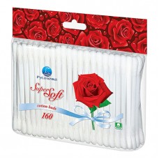 РУСАЛОЧКА Ватные палочки SUPER SOFT 160шт, печать на пакете